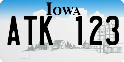 IA license plate ATK123