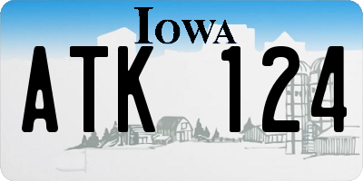 IA license plate ATK124
