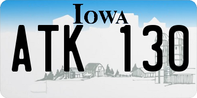 IA license plate ATK130
