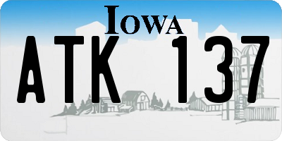 IA license plate ATK137