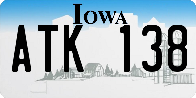 IA license plate ATK138