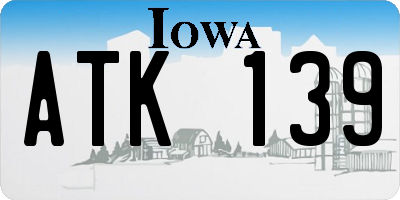 IA license plate ATK139