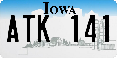 IA license plate ATK141