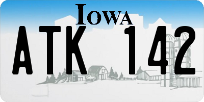 IA license plate ATK142