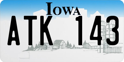 IA license plate ATK143