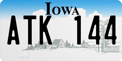 IA license plate ATK144
