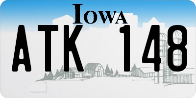 IA license plate ATK148