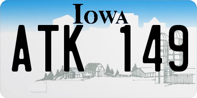IA license plate ATK149