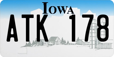 IA license plate ATK178