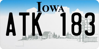 IA license plate ATK183