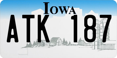 IA license plate ATK187