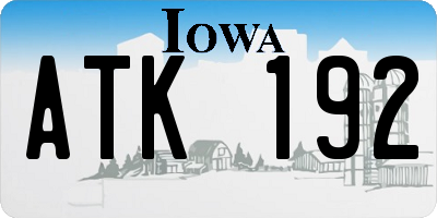 IA license plate ATK192
