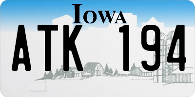 IA license plate ATK194