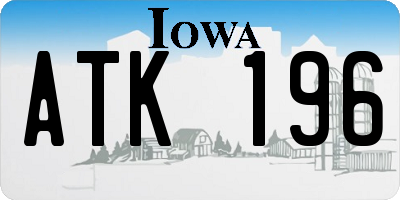 IA license plate ATK196