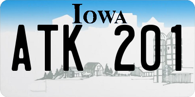 IA license plate ATK201