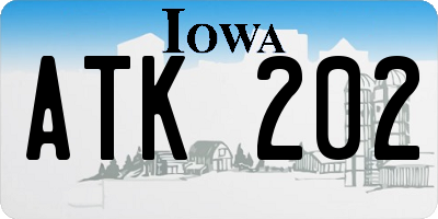 IA license plate ATK202