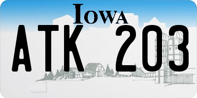 IA license plate ATK203
