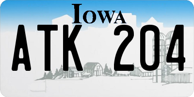 IA license plate ATK204