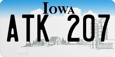 IA license plate ATK207