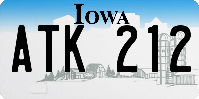 IA license plate ATK212