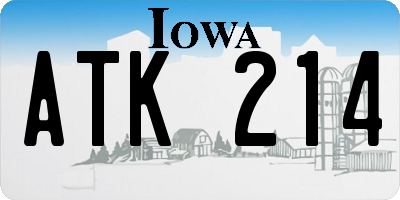 IA license plate ATK214