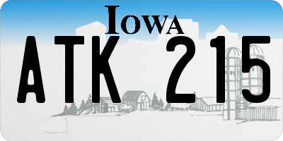 IA license plate ATK215