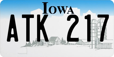 IA license plate ATK217