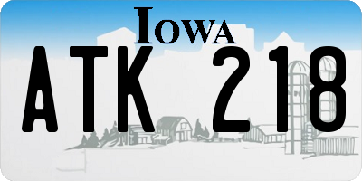 IA license plate ATK218