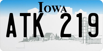 IA license plate ATK219