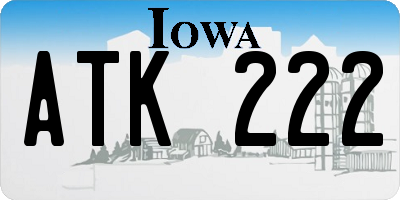 IA license plate ATK222