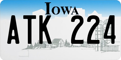 IA license plate ATK224