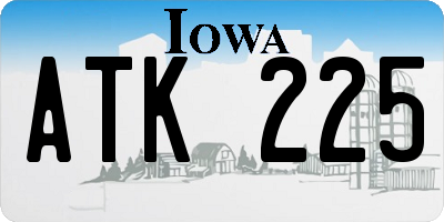 IA license plate ATK225