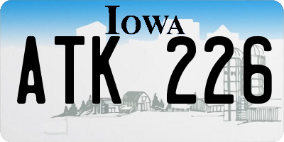 IA license plate ATK226