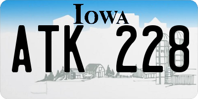 IA license plate ATK228