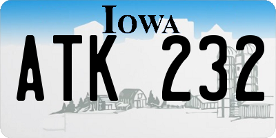 IA license plate ATK232