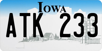 IA license plate ATK233