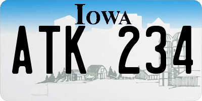 IA license plate ATK234