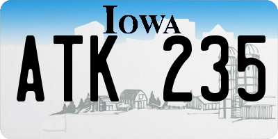 IA license plate ATK235