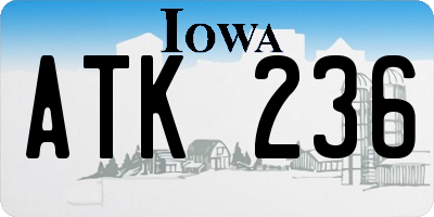 IA license plate ATK236