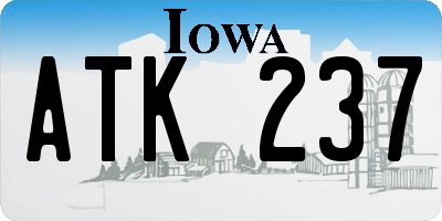 IA license plate ATK237