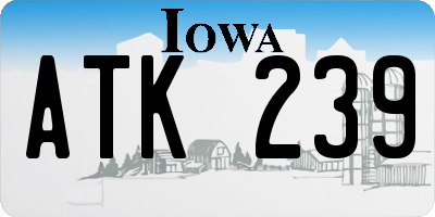 IA license plate ATK239