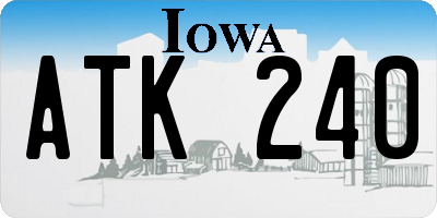 IA license plate ATK240