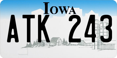 IA license plate ATK243