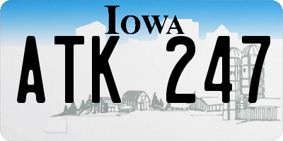 IA license plate ATK247
