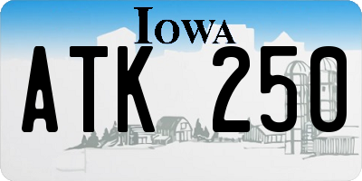IA license plate ATK250