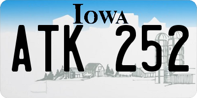 IA license plate ATK252