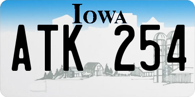 IA license plate ATK254