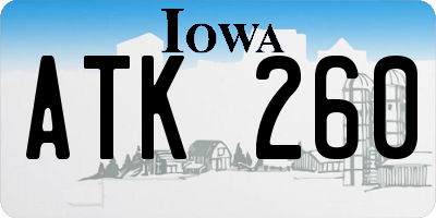 IA license plate ATK260