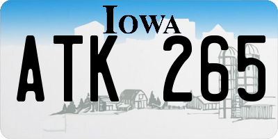 IA license plate ATK265
