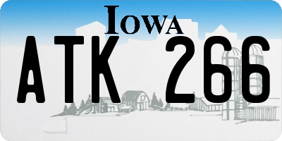 IA license plate ATK266